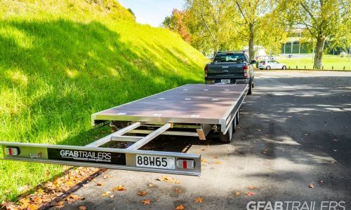 GFAB Triple Axle Alloy Flat Deck Trailer - Pull out extension