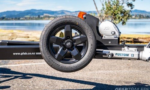 GFAB Alloy Single Black Jet Ski Trailer - spare wheel