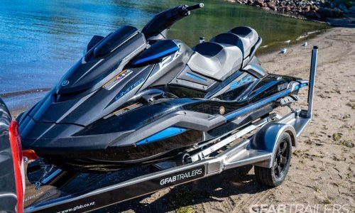 GFAB Alloy Single Jet Ski Trailer - front view with Yamaha Wave Runner